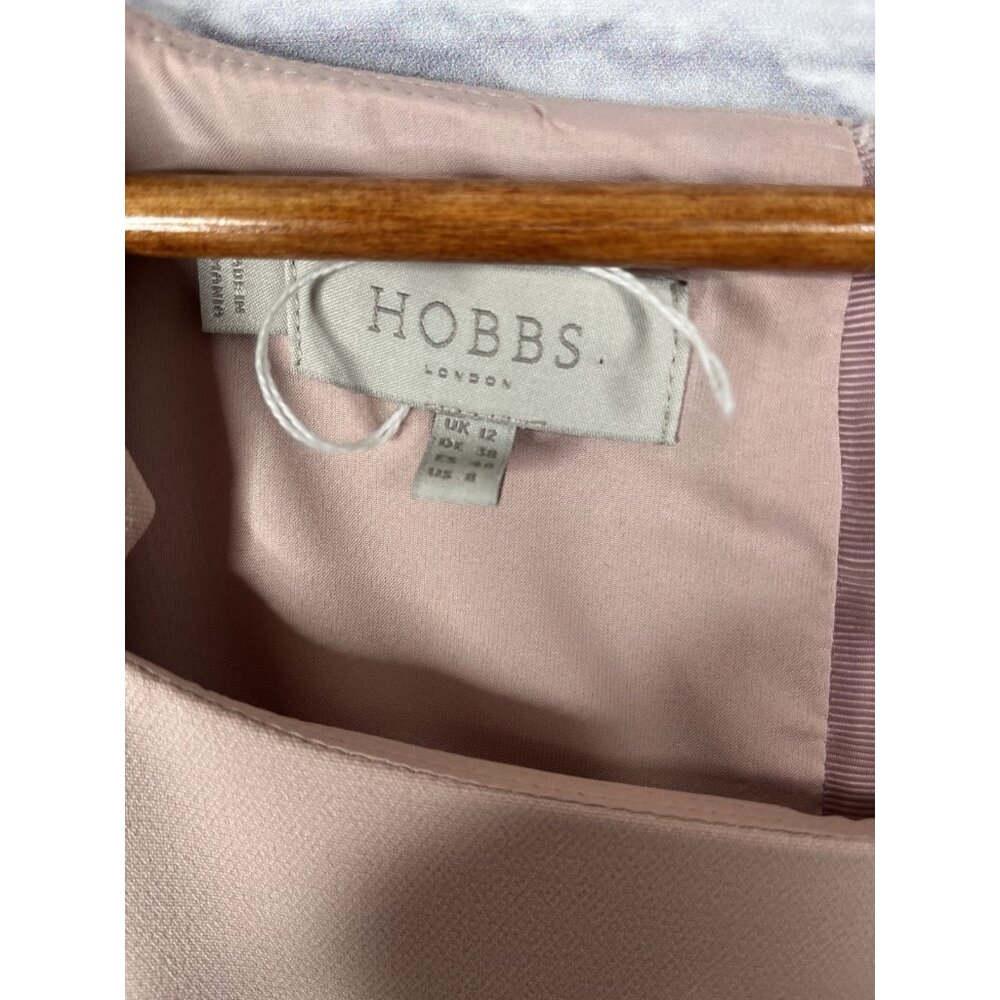 HOBBS LONDON Women's Pale Pink Notch Square Neck Sheath Dress US 8 - Picture 4 of 11